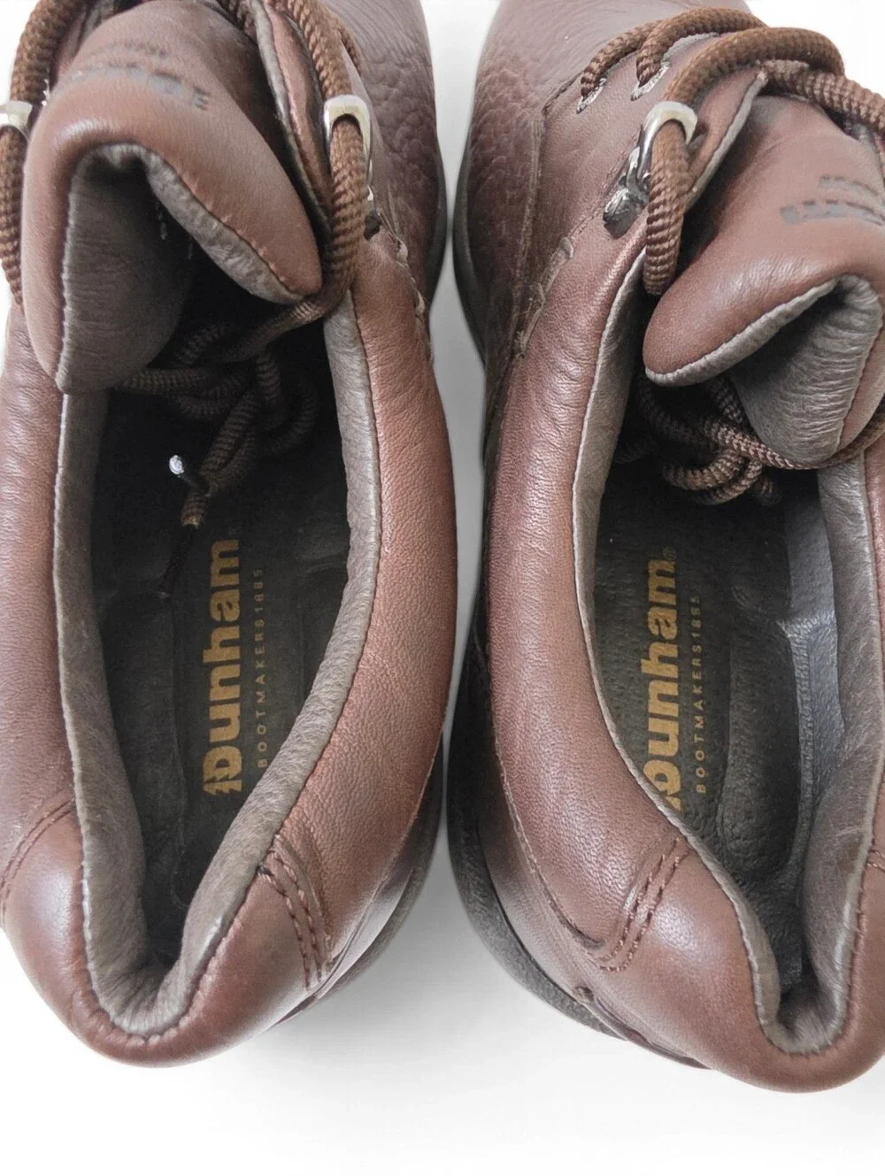 Dunham Men's Brown Leather Lace-Up Casual Comfort Shoes Rugged Rubber Sole SZ 10